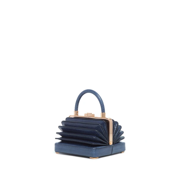 Small Diana Bag in Navy Snakeskin