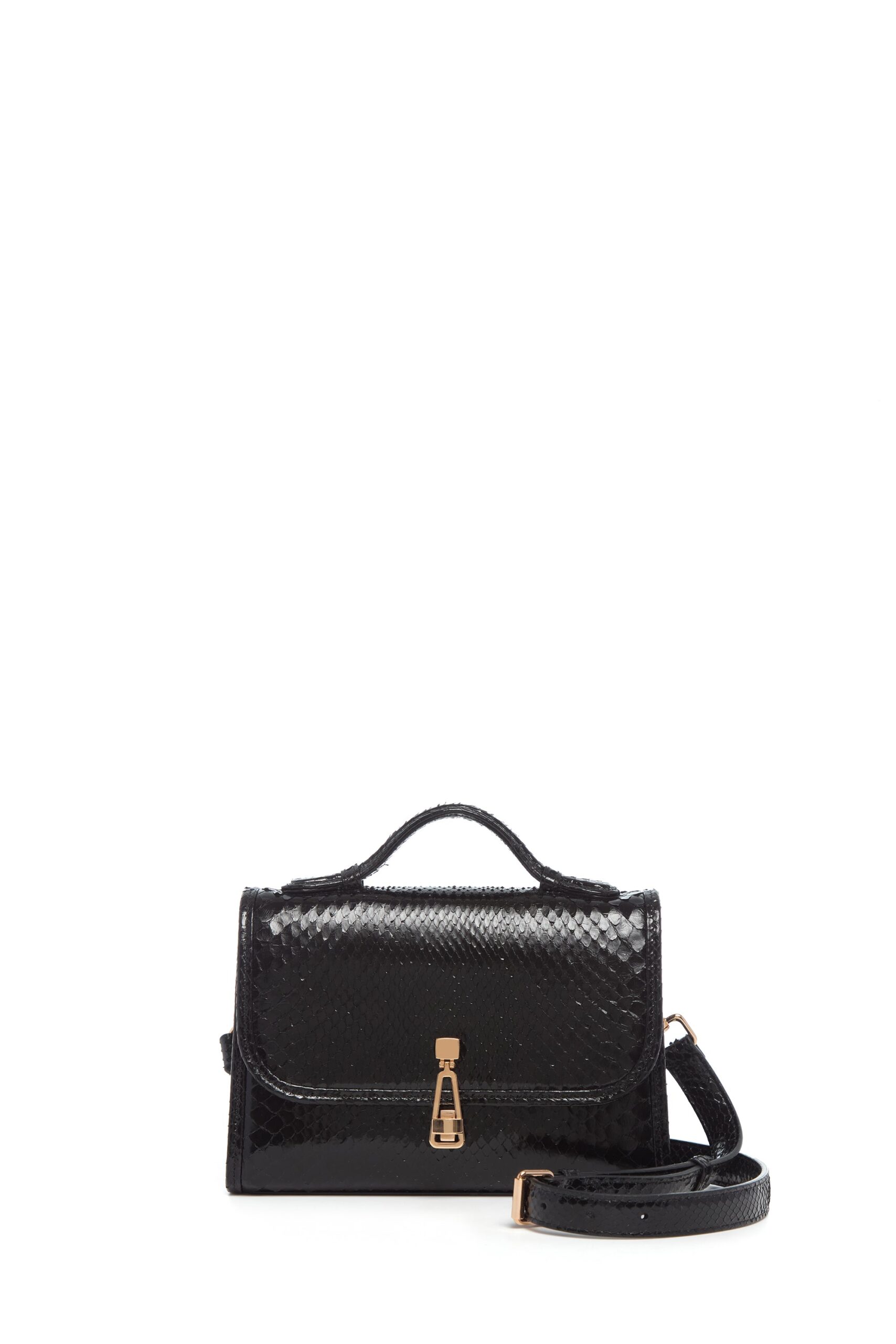 Gabriela Hearst Small Leonora Flap Bag in Black Snakeskin gabriela hearst bag