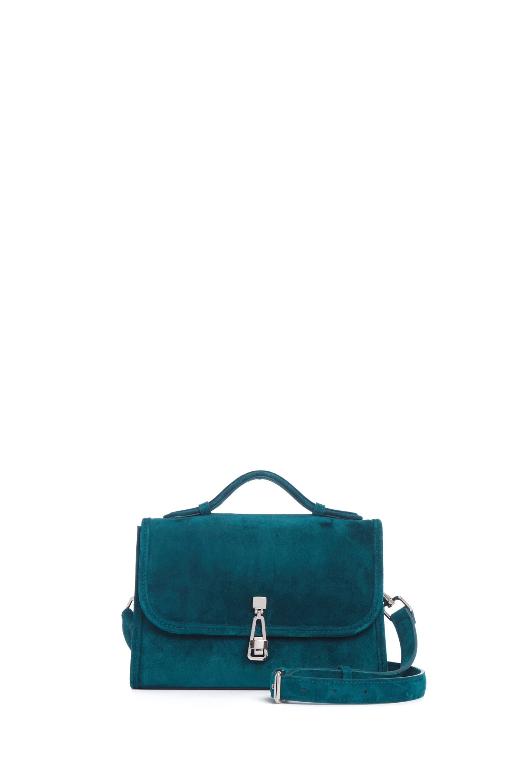 Gabriela Hearst Small Leonora Flap Bag in Bottle Green Suede gabriela hearst bag