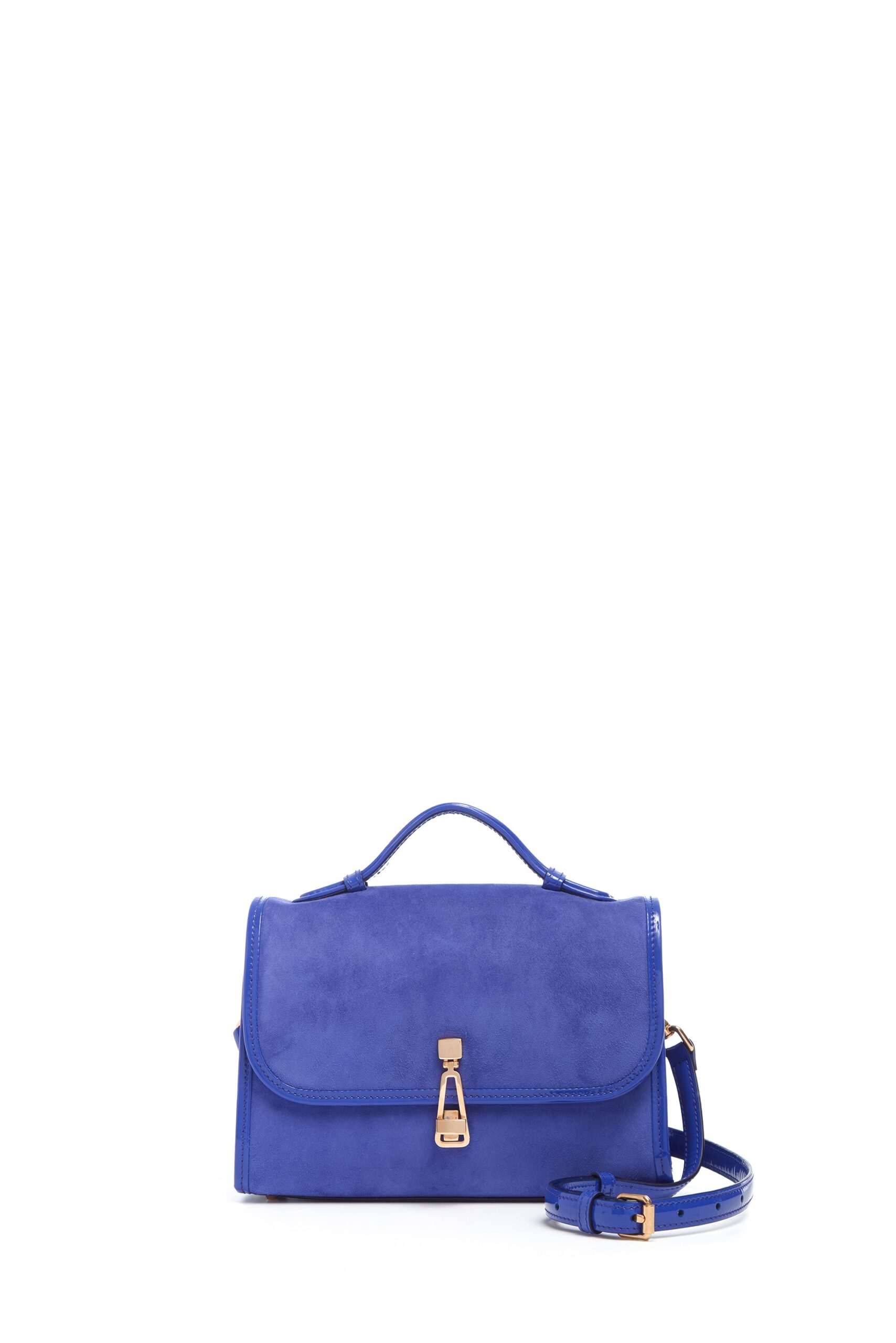 Gabriela Hearst Small Leonora Flap Bag in Cobalt Suede gabriela hearst bag