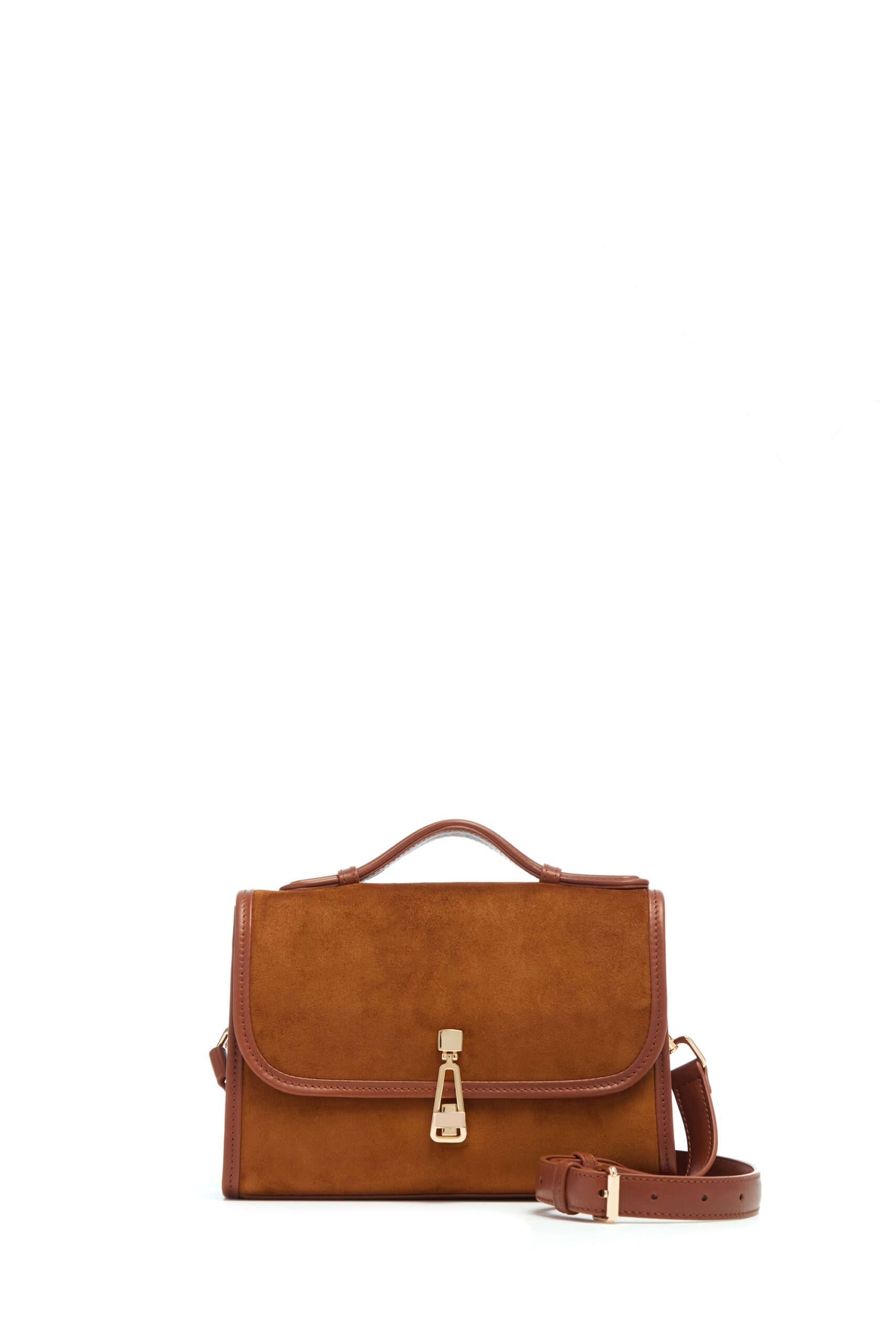 Gabriela Hearst Small Leonora Flap Bag in Cognac Suede gabriela hearst bag