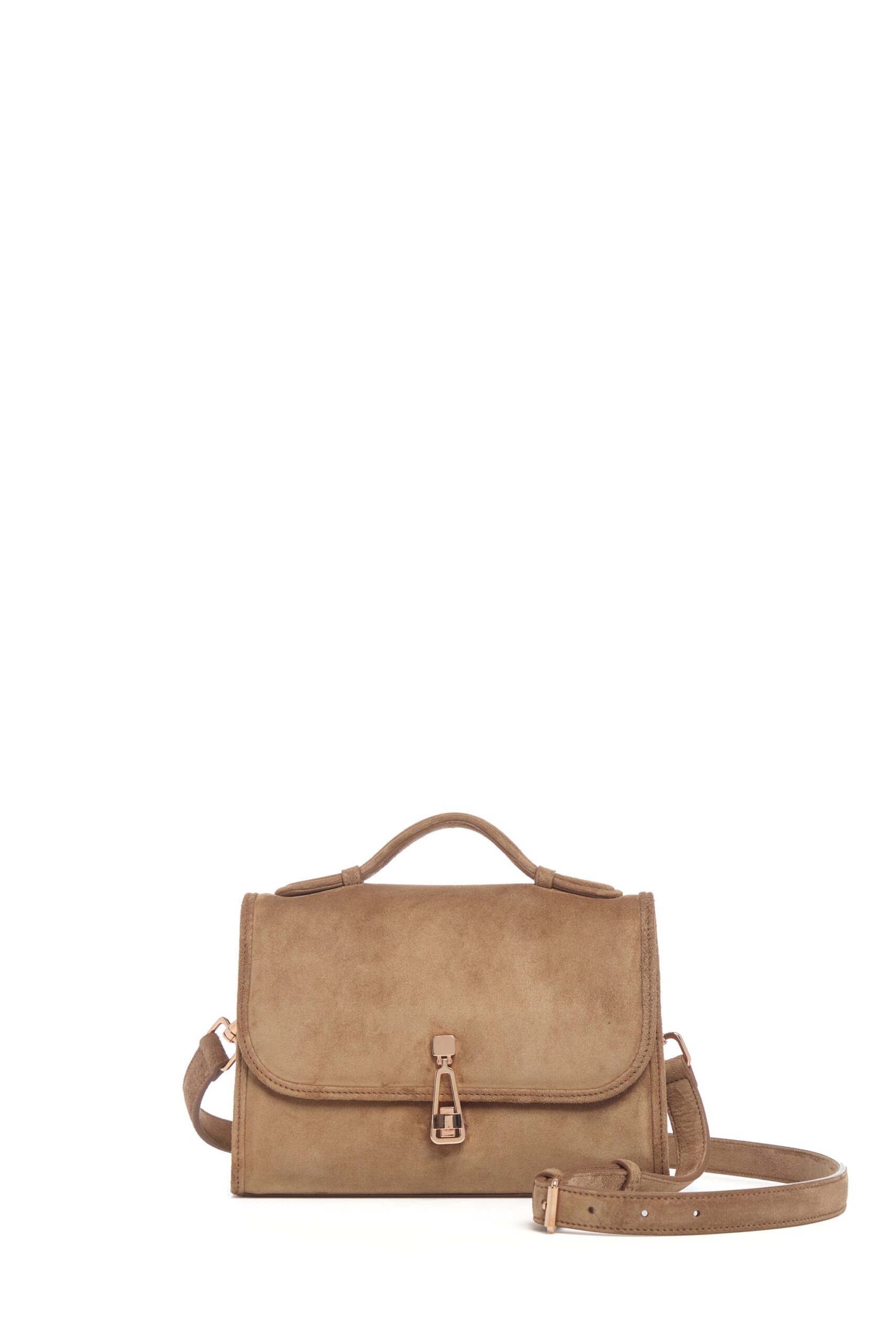 Gabriela Hearst Small Leonora Flap Bag in Dark Sand Suede gabriela hearst bag