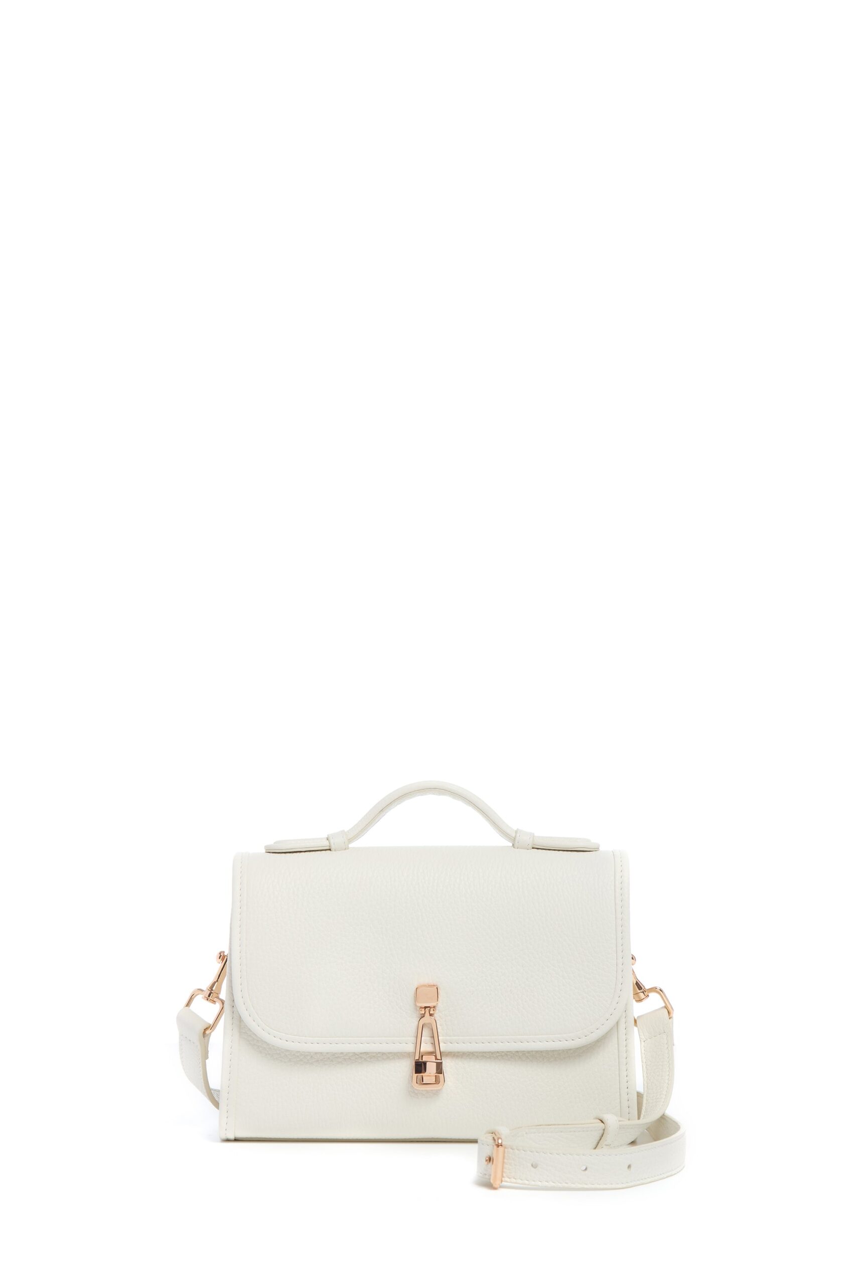 Gabriela Hearst Small Leonora Flap Bag in Ivory Textured Leather gabriela hearst bag