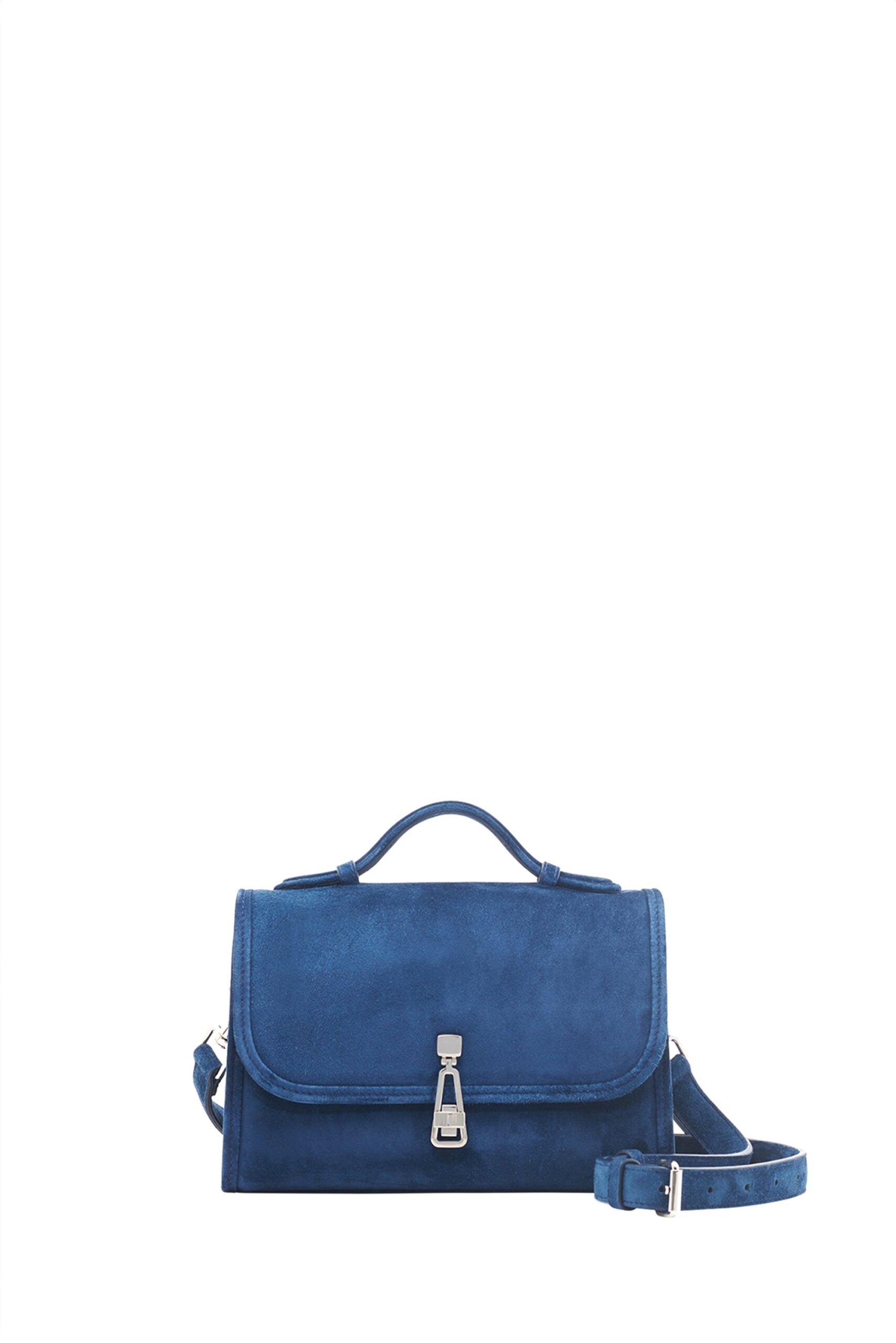 Gabriela Hearst Small Leonora Flap Bag in Navy Suede gabriela hearst bag