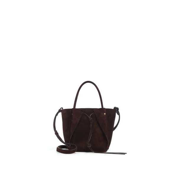 Small Marija Tote Bag in Chocolate Suede