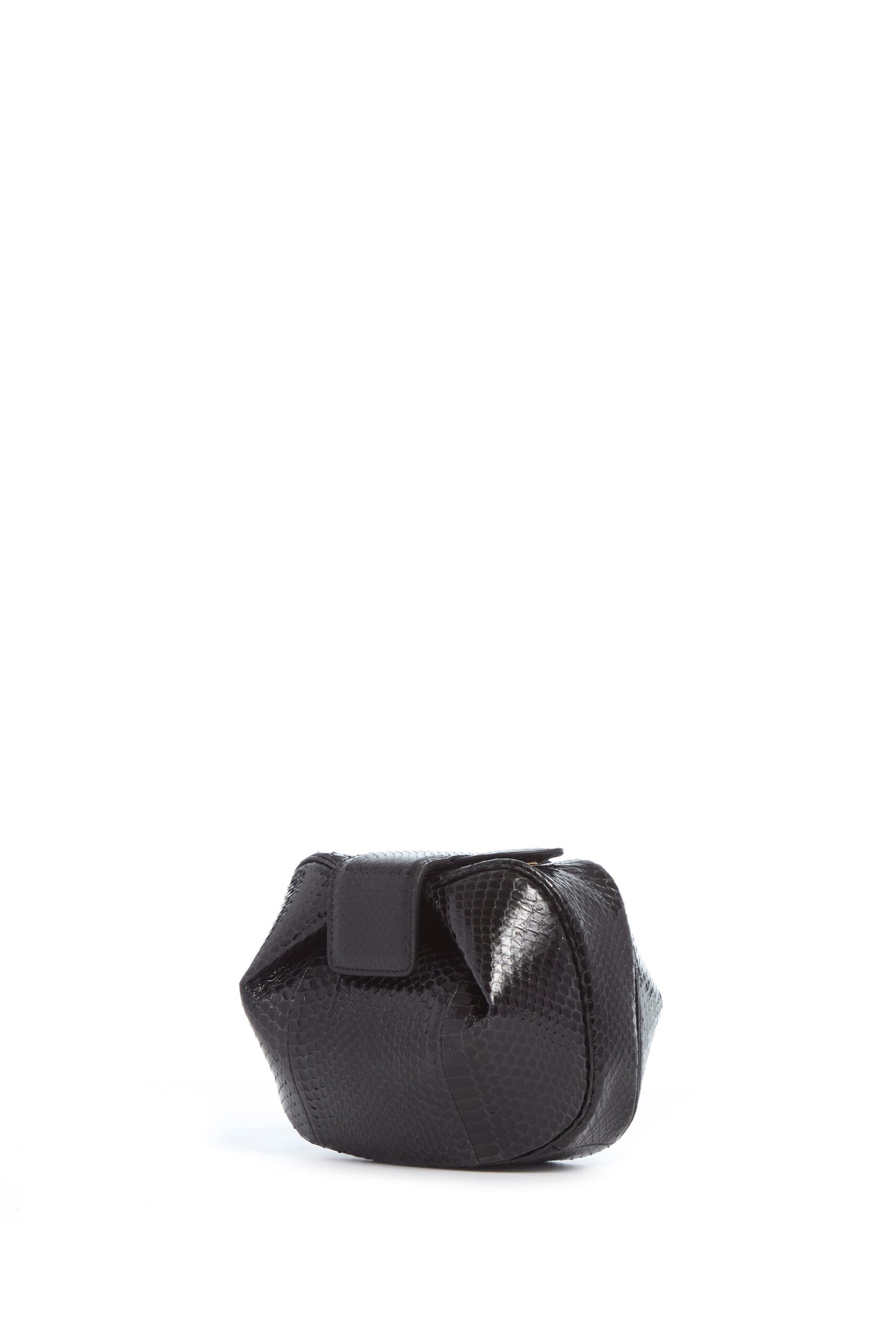 Gabriela Hearst Soft Demi Clutch in Black Snakeskin gabriela hearst clutch