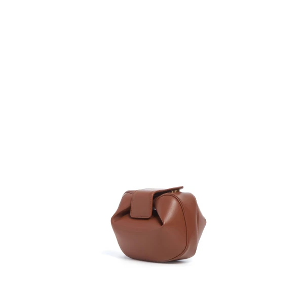 Soft Demi Clutch in Cognac Nappa Leather