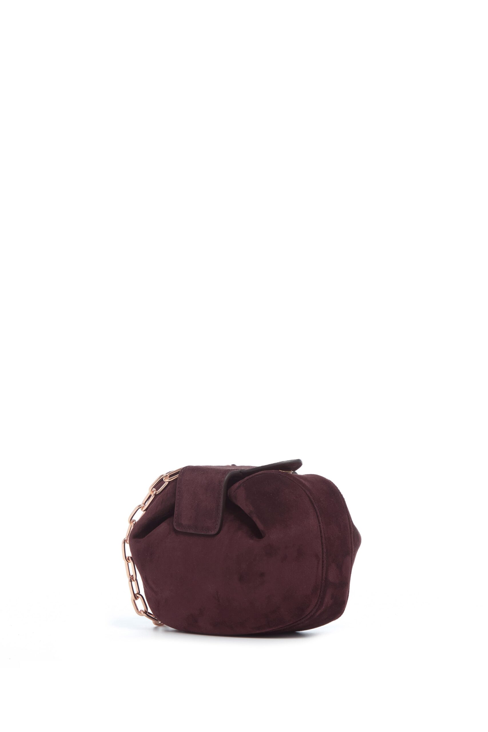 Gabriela Hearst Soft Demi Clutch with Chain in Bordeaux Suede gabriela hearst clutch