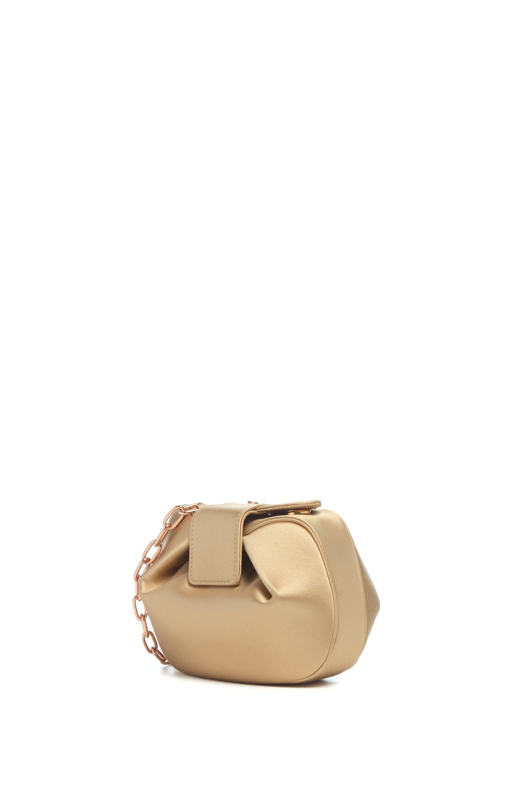 Gabriela Hearst Soft Demi Clutch with Chain in Camel Satin gabriela hearst clutch