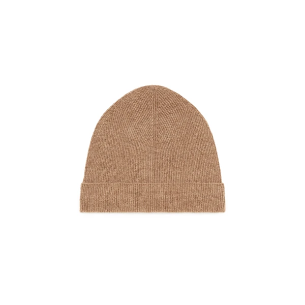 Spire Knit Beanie in Camel Silk