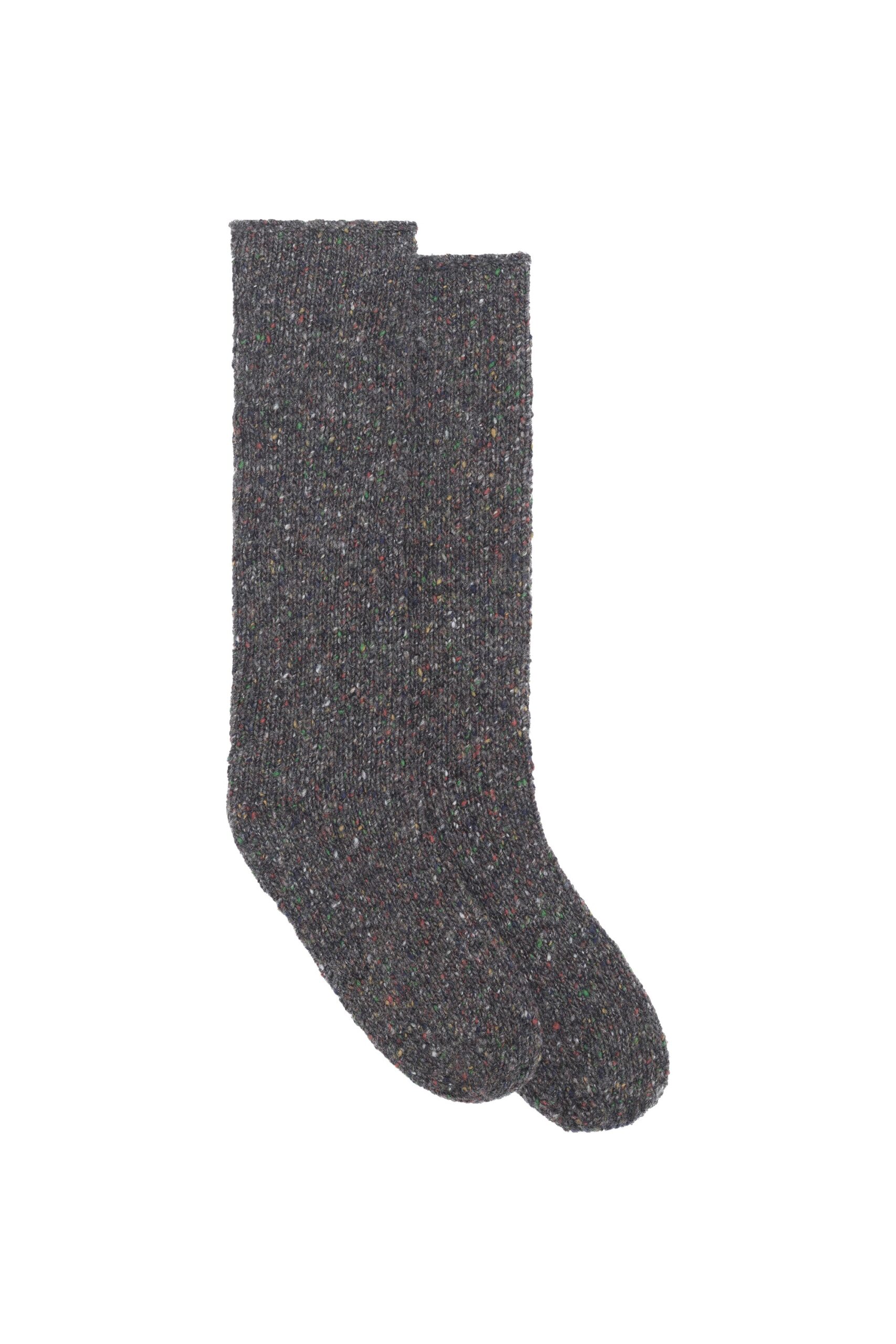 Gabriela Hearst Stela Knit Socks in Charcoal Multi Cashmere gabriela hearst sock