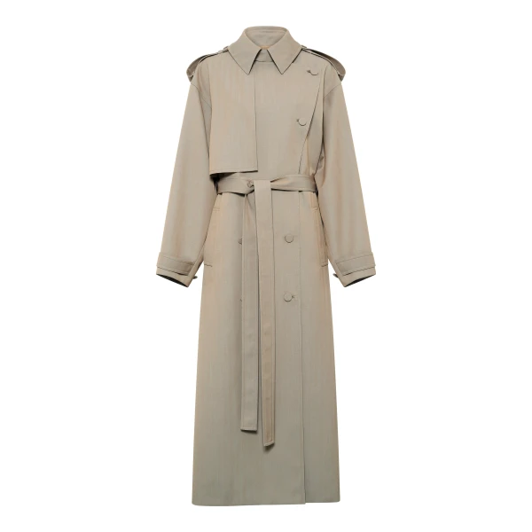 Tellus Trench Coat in Camel Cross-dyed Wool