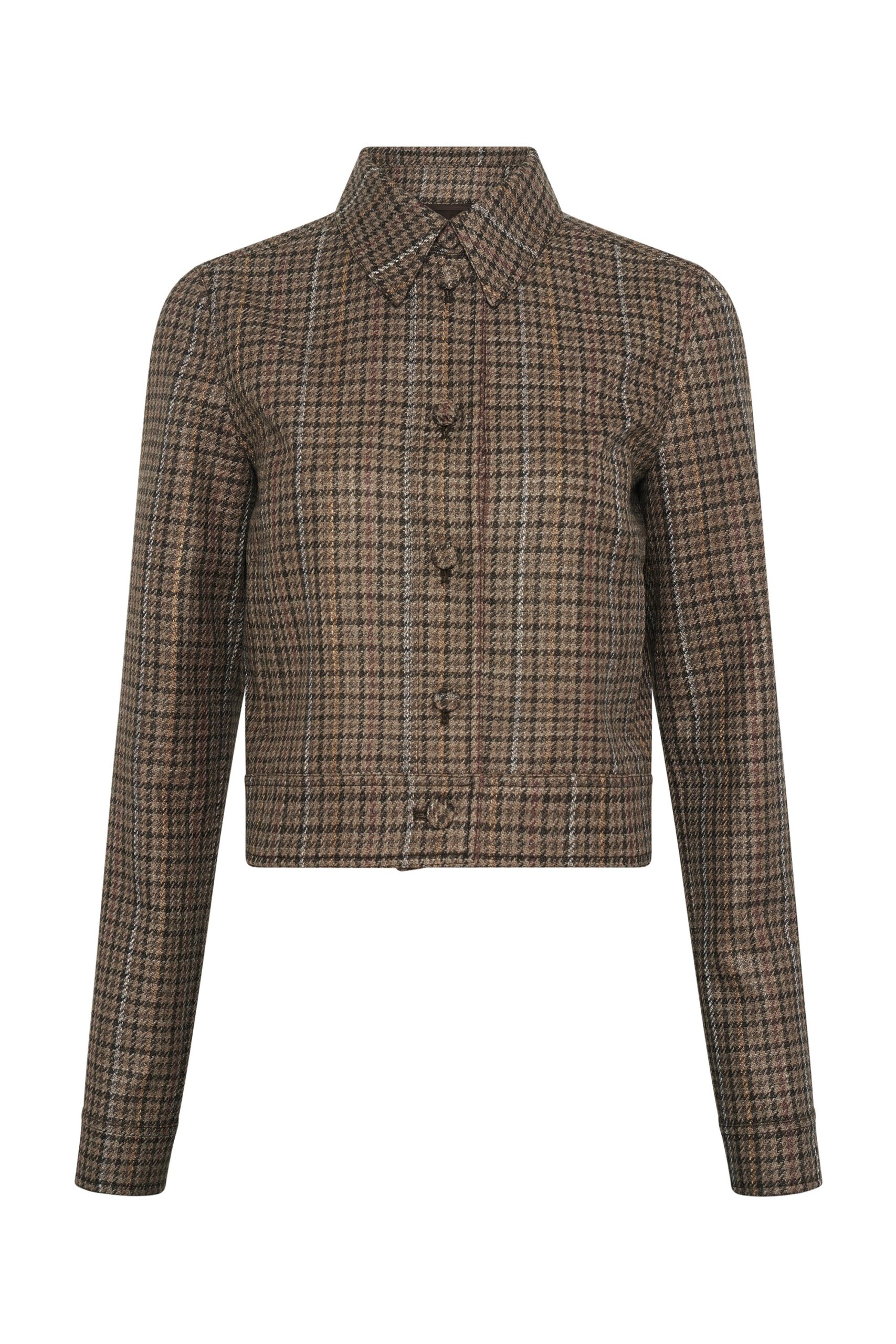 Gabriela Hearst Thereza Jacket in Camel Multi Wool Silk Houndstooth gabriela hearst jacket