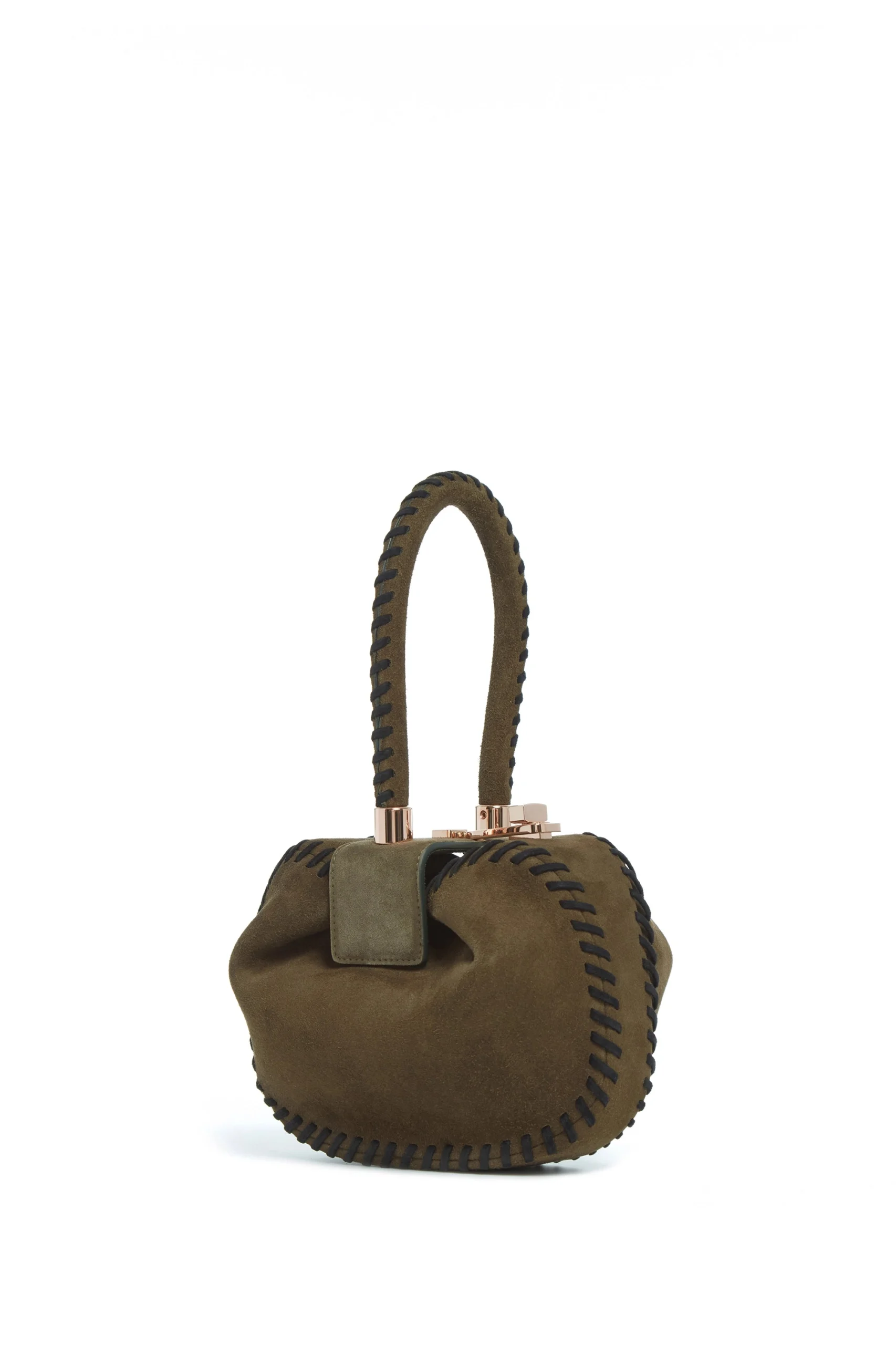 Gabriela Hearst Whipstitch Demi Bag in Olive Suede gabriela hearst bag