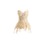 Gemy Maalouf 3D Floral Tulle Corset Set
