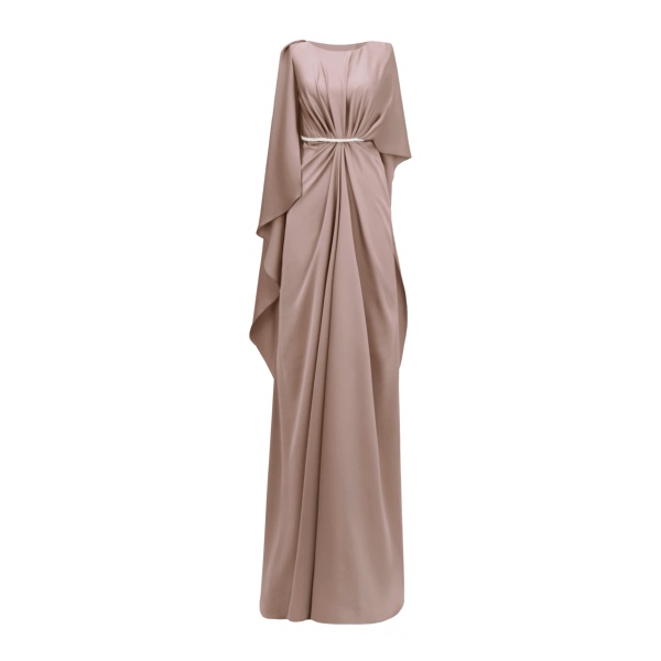 Gemy Maalouf Asymmetrical Sleeve Cape-Like Dress