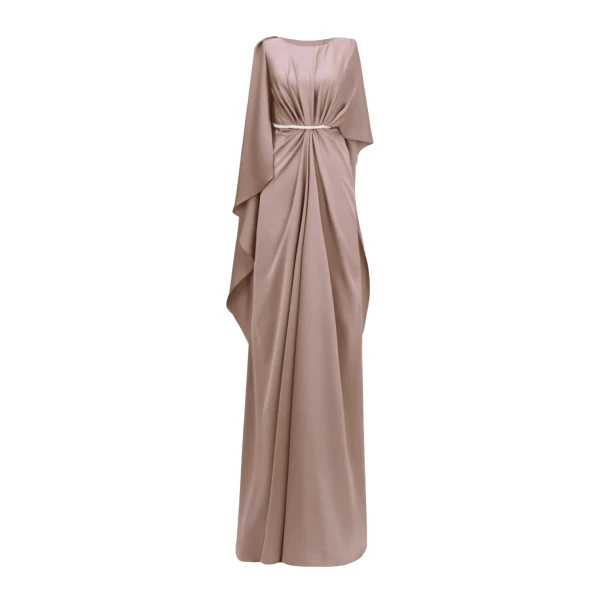 Asymmetrical Sleeve Cape-Like Dress