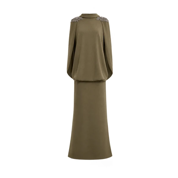 Beaded High-Neck Dress