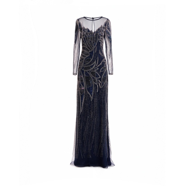 Gemy Maalouf Beaded Illusion Dress