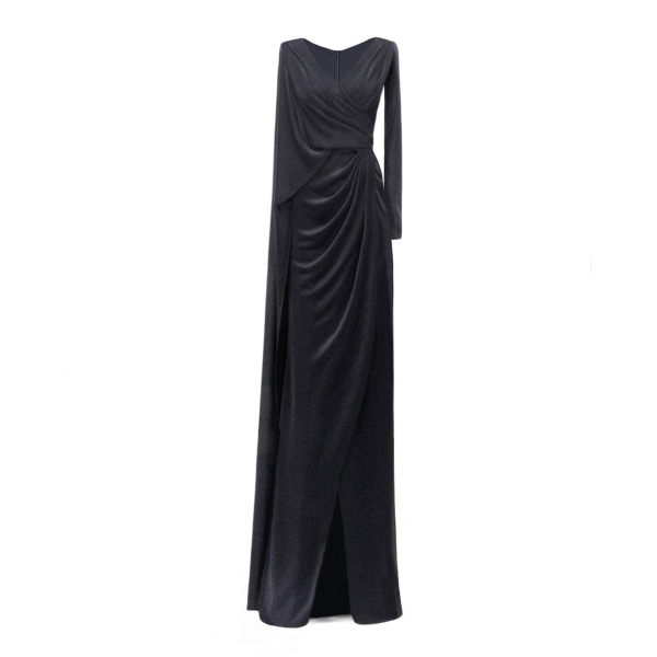 Gemy Maalouf Draped Dress With A Cape-like Sleeve