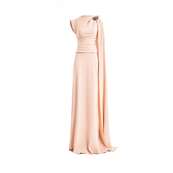 Gemy Maalouf Feathered Shoulder Dress