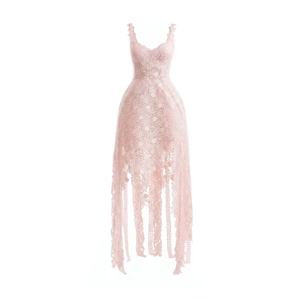 Floral Guipure Cage Midi Dress