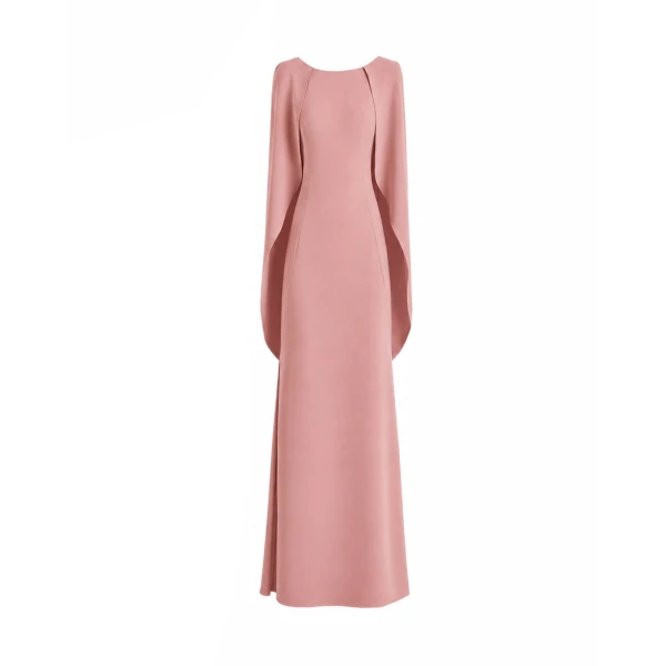 High-Neck Dress with Cape Sleeves