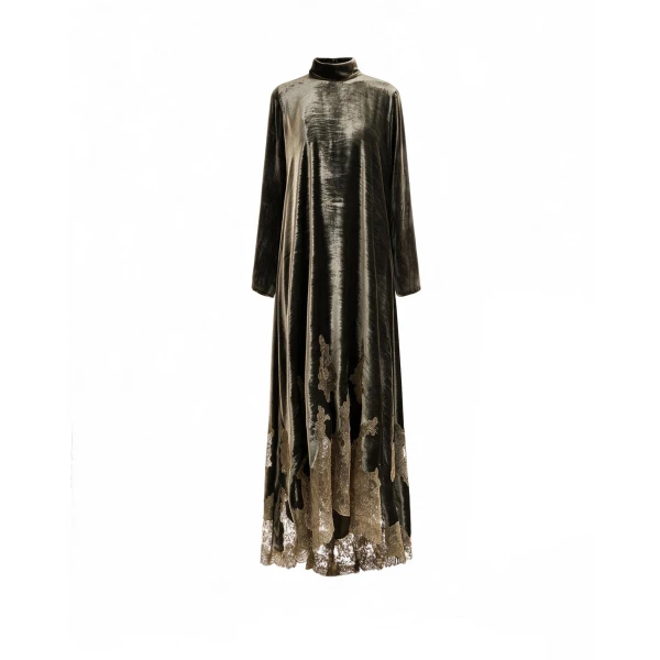 Loose-Cut Lace-Hem Dress
