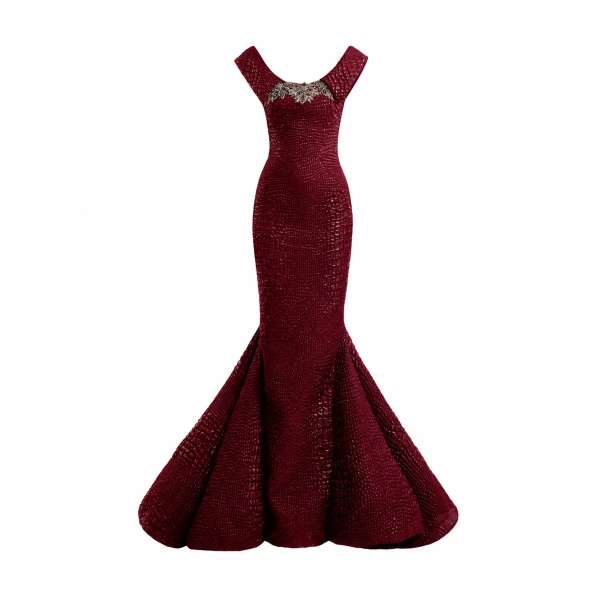Mermaid Textured Embellished Dress