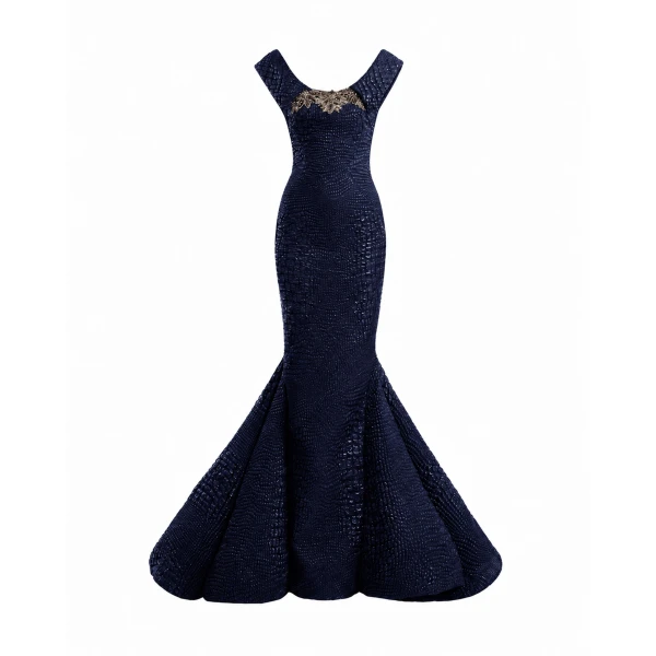 Mermaid Textured Embellished Dress