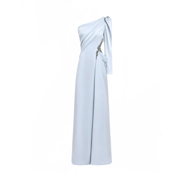 One-Shoulder Satin Dress