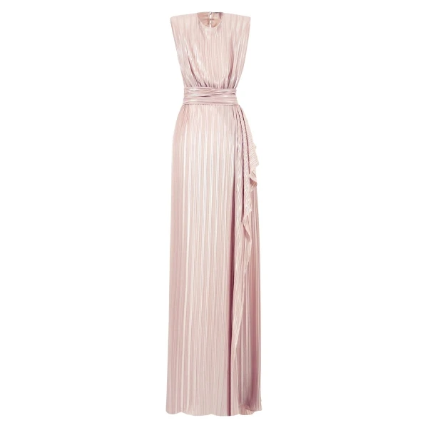 Straight Blush Ruffled Dress