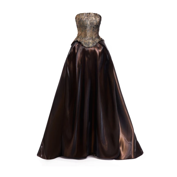 Strapless Corset Satin Dress