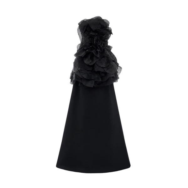 Strapless Organza Flower Dress
