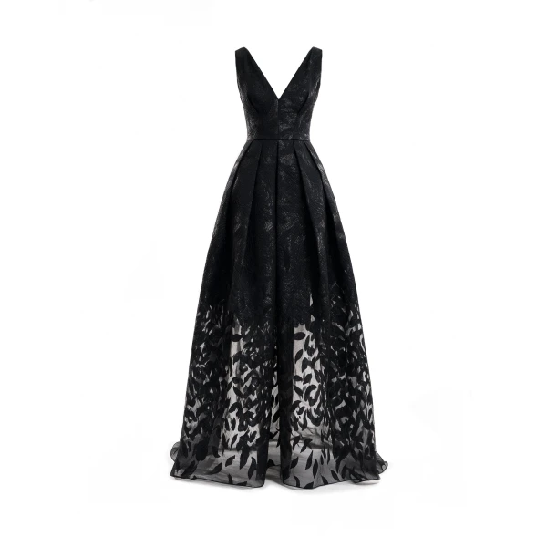 V-Neck Jacquard Dress