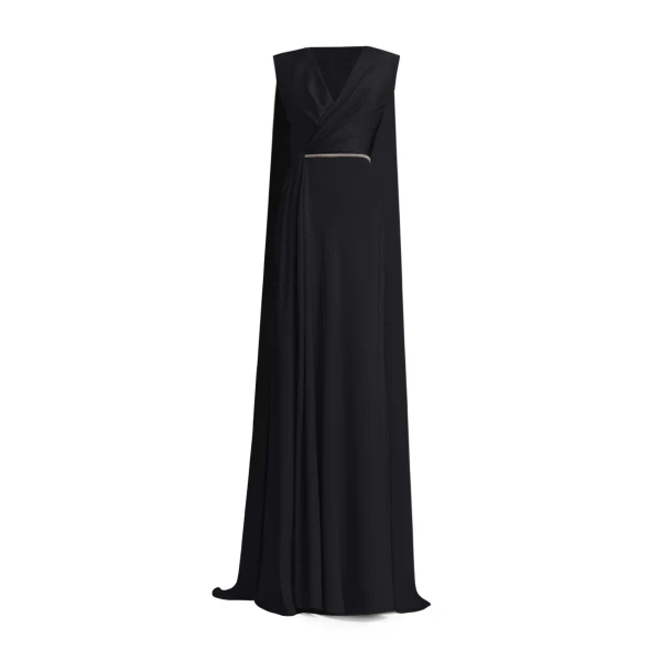 V-neckline With Cape-like Back Dress