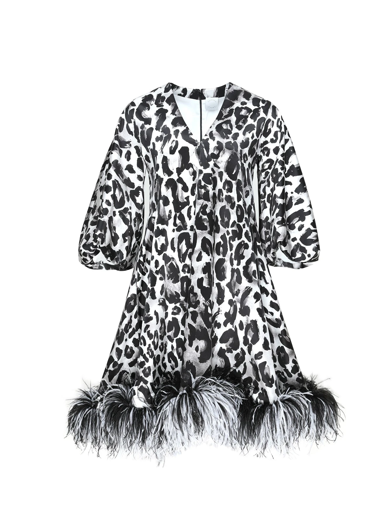 Jolie Dress in Snow Leopard Satin