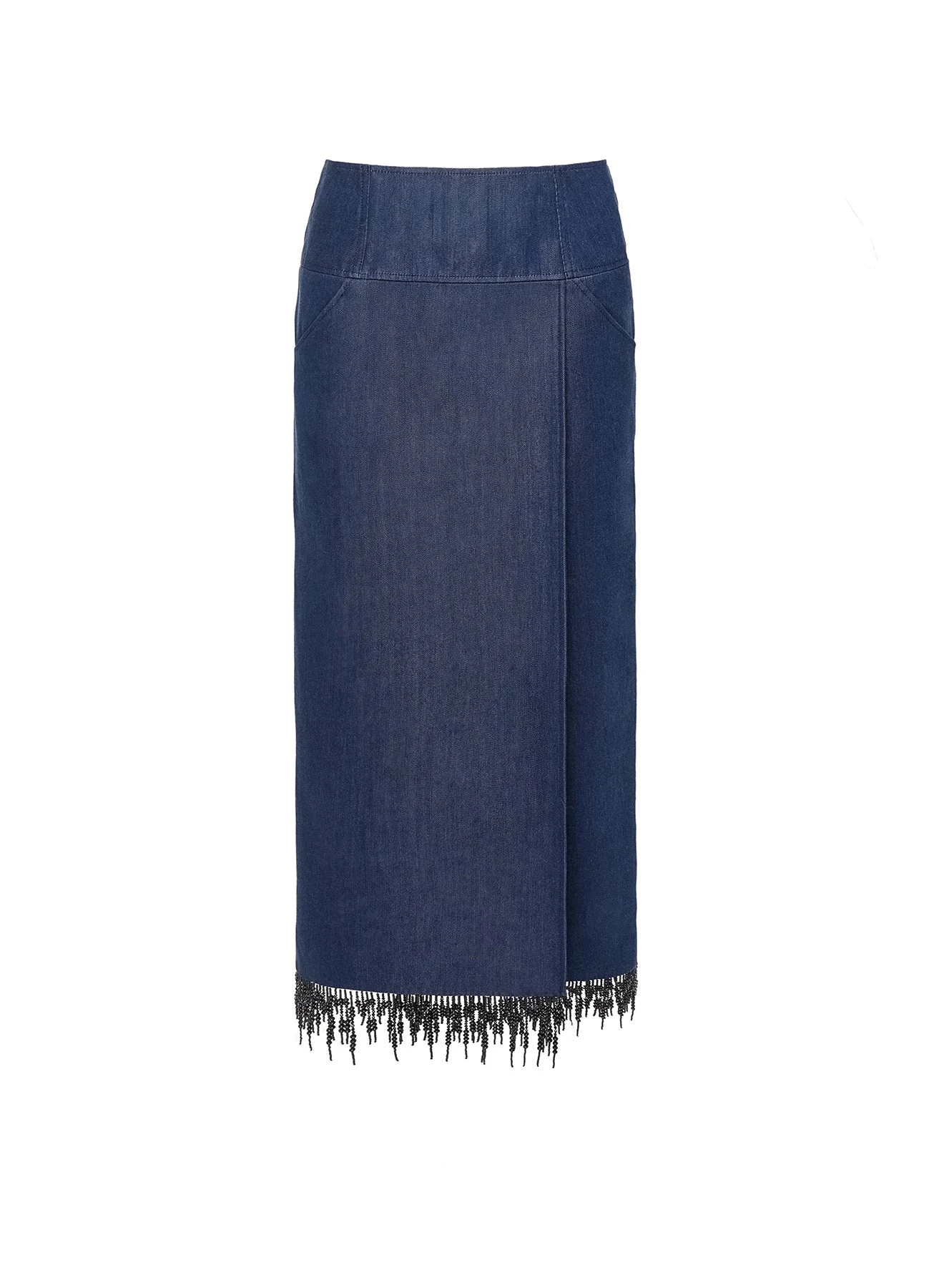 Alvie Skirt in Blue Embroidered Denim
