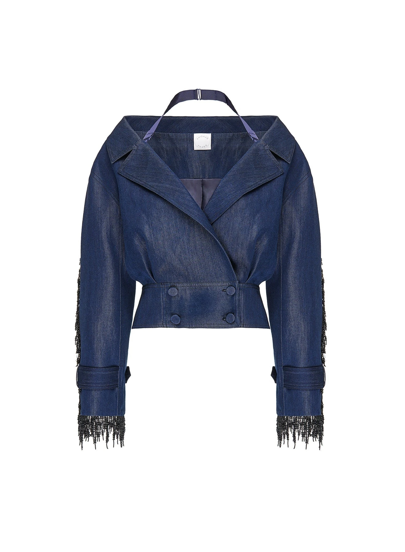 Ambrose Jacket in Blue Embroidered Denim