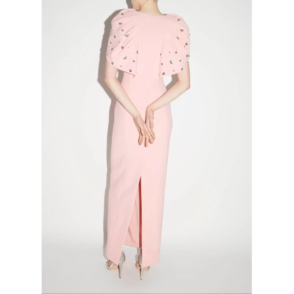 embellished crepe dress