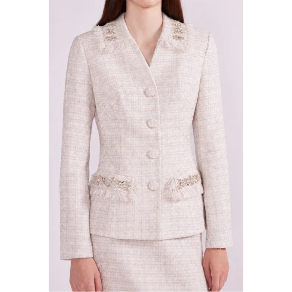 embroidered tweed jacket