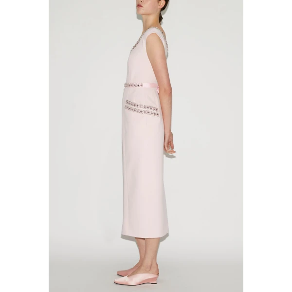 Danna Dress in Pink Embellished Crepe - Image 3