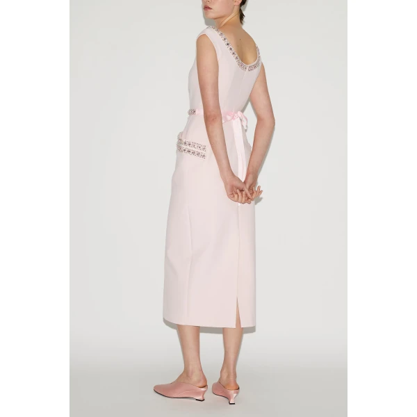 Danna Dress in Pink Embellished Crepe - Image 4