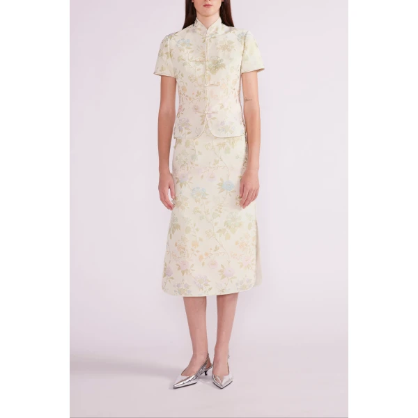 Danny Top in Ivory Multi Jacquard - Image 3