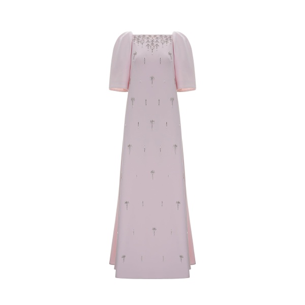 Dries Van Noten Daphne Gown in Pale Pink Crepe