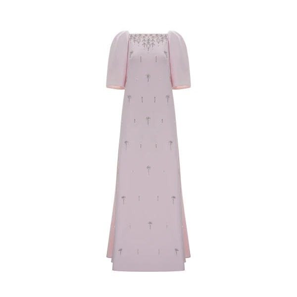 Daphne Gown in Pale Pink Crepe