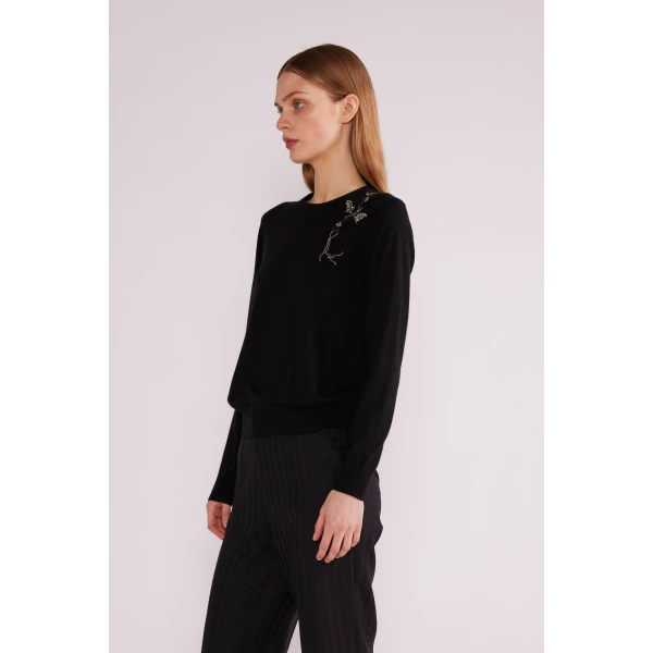 Delilah Jumper in Black Baby Cashmere - Image 3