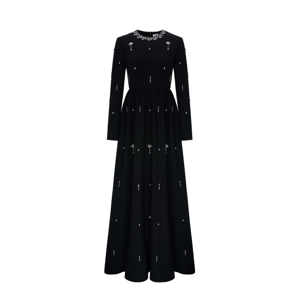 Dries Van Noten Delphi Gown in Black Sable
