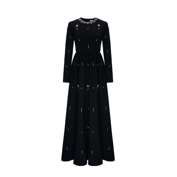 Dries Van Noten Delphi Gown in Black Sable
