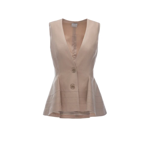 Dries Van Noten Dores Waiscoat in Sand